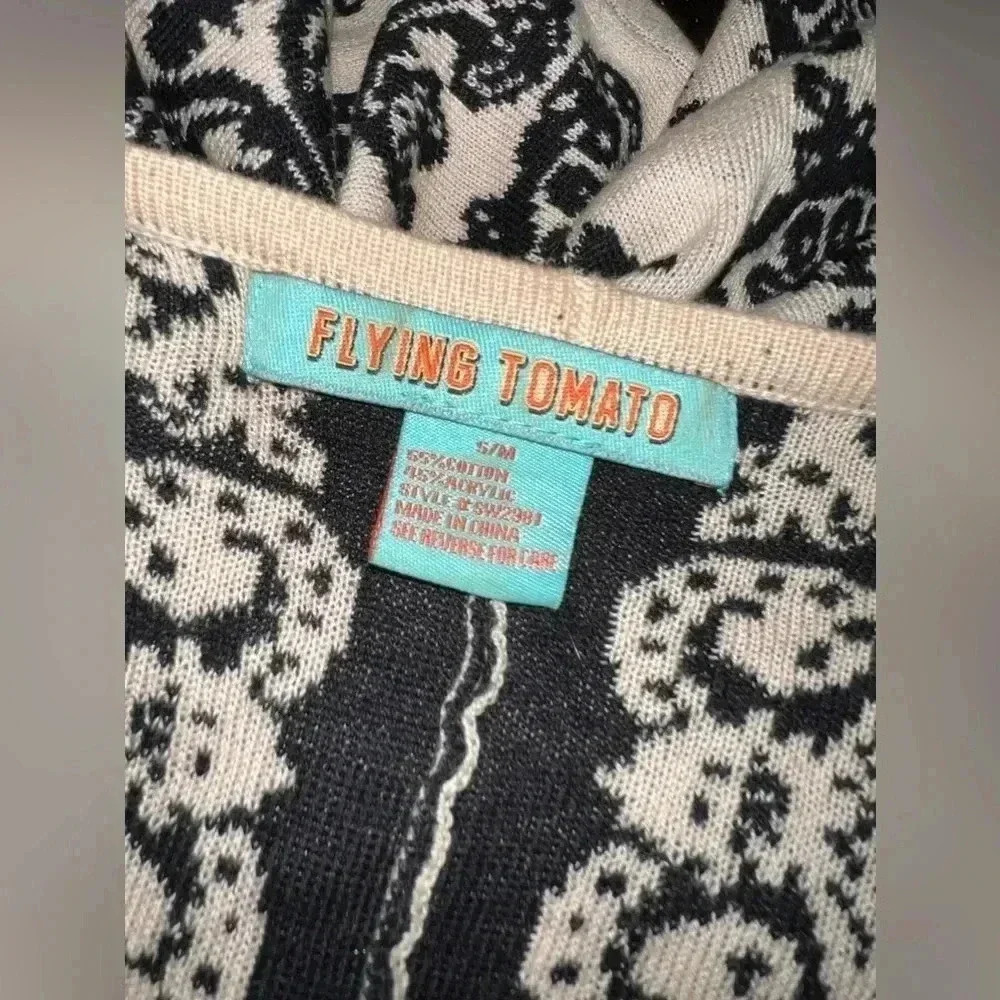 Classy and cute black and cream cardigan Flying Tomato S/M - Picture 3 of 5